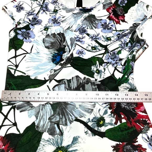 ERDEM Darlina Yuki Garden Neoprene Jersey Dress Exposed Back Zip Ruffle Hem 8 - Picture 7 of 12